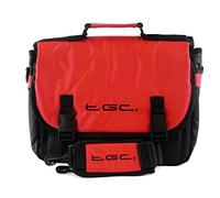 New TGC ® Messenger Style TGC Padded Carry Case Bag for The Bush DVD1205BUK 12" Slim line Dual Screen (Crimson Red & Black)