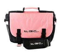 New TGC ® Messenger Style TGC Padded Carry Case Bag for The ieGeek 11" Portable DVD Player (Baby Pink & Black)