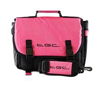 New TGC ® Messenger Style TGC Padded Carry Case Bag for The ieGeek 11" Portable DVD Player (Hot Pink & Black)
