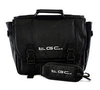 New TGC ® Messenger Style TGC Padded Carry Case Bag for The Philips PD9030/12 Portable DVD Player (Jet Black)