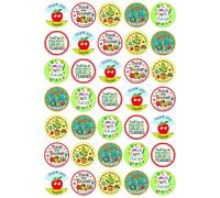 NEW Thank You Teacher Mix - Edible Cupcake Toppers - Wafer or Icing - School End of Term Thanks Themed Celebration Cake Decorations for Cupcakes, Cookies, Brownies, Muffins & More!