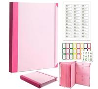 New The Life Book Document Organizer - Binder for Important Documents,End of Life Organizer Paper File Folio with Labels ， for Birth Certificates, Social Security Cards (Pink)