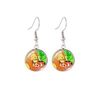 New The Lion King Hook Earring Simba Nala Painting Round Jewelry Glass Dome Earrings Gifts Girl