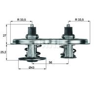 THERMOSTAT COOLANT TX 33 75D FOR SCANIA 4/-/series DAF DC11.01/03/02/04 10.6L