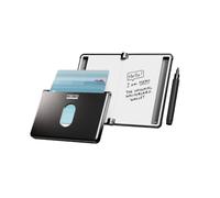 New Things Lab MEMO Whiteboard Wallet - an Innovative Mini Pocket Notebook & Aluminum RFID Blocking Wallet for Men & Women - Dry Erase Notepad w/ 6 Card Slots, Pen & Magnet Closure - Charcoal Black
