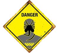 New Tin Sign Alien Danger-Facehugger Head -Diamond Metal Wall Sign Plaque Art- Alien Sci-Fi 12x12 inchs