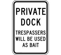 New Tin Sign Aluminum Retro Private Dock No Trespassing Funny Metal Sign 8 X 12 Inch