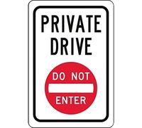 New Tin Sign Aluminum Retro Private Drive Driveway Do Not Enter Funny Metal Sign 8 X 12 Inch