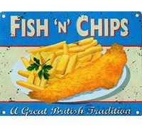 New Tin Sign Martin Wiscombe Fish and Chips Metal Sign Aluminum Metal Sign for Wall Decor 8x12 Inch Plate