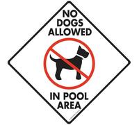 New Tin Sign No Dogs Allowed in Pool Area Dog Sign Metal Poster Artwork Decor Square/Round Metal Sign 12x12 inch