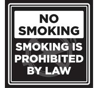 New Tin Sign No Smoking Smoking Is Prohibited By Law And White Square Square/Round Metal Sign 12x12 inch