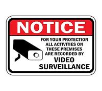 New Tin Sign Notice For Protection Activitiesrecorded By Video Surveillance Outdoor Courtyard Decoration Sign 8X12 Inch