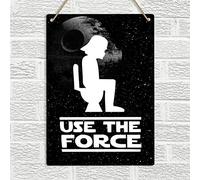 New Tin Sign Vintage Retro Signs Use The Force Funny Wc Toilet Restroom Home Bar Club Hotel & Outdoor Street Garage Metal Sign 8x12 Inch