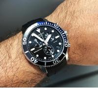 NEW TISSOT MENS WATCH SEASTAR 1000 CHRONOGRAPH BLACK RUBBER STRAP & BLACK DIAL