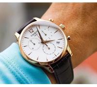 NEW TISSOT MENS WATCH TRADITION LEATHER BROWN STRAP WITH WHITE DIAL GENUINE