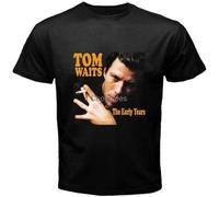 New Tom WAITS Retro Punk Rock Guitar Musician Men's T-Shirt Short Sleeve Cool Casual Black XXXL