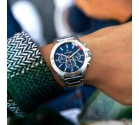 NEW TOMMY HILFIGER 1791937 NAVY BLUE TWO TONE STRAP MASON WATCH - 2 Y WARRANTY