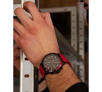 NEW TOMMY HILFIGER MENS WATCH RED RUBBER STRAP & BLACK DIAL 1791722 GENUINE