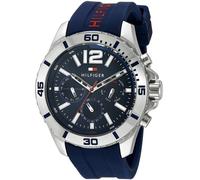 NEW TOMMY HILFIGER MENS WATCH TH1791142 BLUE RUBBER STRAP & BLUE DIAL GENUINE