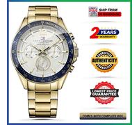 NEW TOMMY HILFIGER TH1791121 MENS WATCH STAINLESS STEEL YELLOW GOLD WHITE DIAL