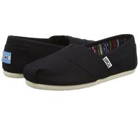 NEW TOMS Women's Classic Solid Black Canvas Slip On Flats Shoes NIB