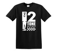 New Tone 2 Records The Specials Retro Music Black T-Shirt SKA Northern Soul Reggae (Black, XL)