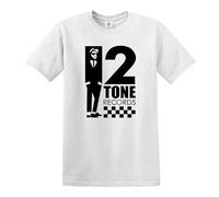 New Tone 2 Records The Specials Retro Music White T-Shirt SKA Northern Soul Reggae (White, M)