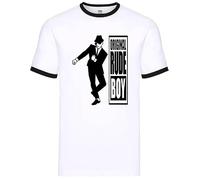 New Tone 2 Rude Ska White Ringer T-Shirt Men's The Specials Retro Tee Top(Original Rude BOY,XL)