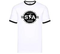 New Tone 2 Rude Ska White Ringer T-Shirt Men's The Specials Retro Tee Top(SKA Sensation Tone,L)