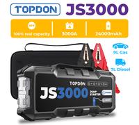 Car Battery Jump Starter, TOPDON JS3000 12V 3000A Battery Booster Jump Starter Pack for Up to 9L Gas/ 7L Diesel Engines, Portable Car Battery Charger with Handle Jumper Cable and EVA Protection Case