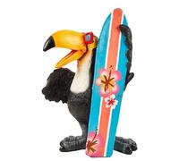 New Toucan Surfboard Decoration Ornament, Sporting A Large Beak, Red Goggles, and Sl lack Feathers, is All Set to Hit the Surf, Great for Both Indoor and Outdoor Space - Multicolor.