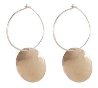 NEW! Touchstone Indian Bollywood Fashion Handcrafted Magical Hammered Designer Jewelry Light Weight Hoop Earrings In Silver Tone For Women.