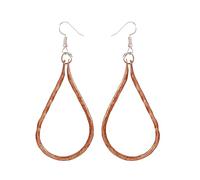 NEW! Touchstone Indian Bollywood Handcrafted Beautifully Tempered Hammered Wire Work Fabulous Style Statement Designer Jewelry Long Earrings In Copper Tone For Women.