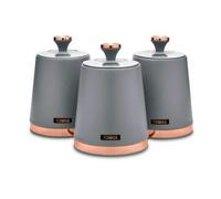 New Tower Grey 3 Set Canisters Tea Coffee & Sugar for Storage