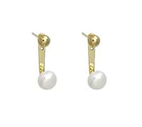 New Trend Korean Golden Simple Pearl Ear Clip Stud Earrings for Women Wedding Party Fine Elegance Jewelry Gifts