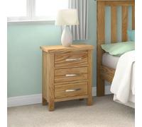 New Trinity Bedside Cabinet - 3 Drawer - Natural Oak