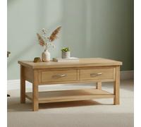 New Trinity Coffee Table - 2 Drawer - Natural Oak