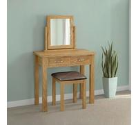 New Trinity Dressing Table Set - 2 Drawer - Natural Oak