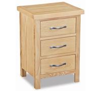 New Trinity Natural Oak 3 Drawer Bedside Cabinet