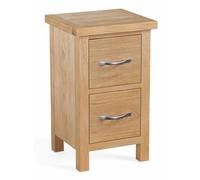 New Trinity Natural Oak Narrow 2 Drawer Bedside Cabinet