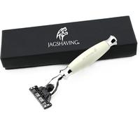 NEW Triple Edge Cartridge Compatible Men's Shaving Razor || Ivory Luxury Resin Handle & 1 Replaceable Cartridge Pre-Installed - Triple Action Technology - Great Gift for any Gentleman