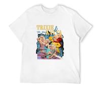 New Trixie and Katya Vintage T-Shirt t-Shirts Man Kawaii Clothes Summer Clothes Anime Mens Graphic t-Shirts Hip hop Men's T Shirt White M