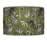 New Tropical Jungle Lampshade Olive Green Grey Ceiling Light Drum Handmade Lamp Shade Floor Table or Ceiling Pendant Light Shade dz146 (45cm(18")