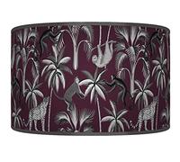 New Tropical Jungle Lampshade Purple Plum Grey Ceiling Light Drum Handmade Lamp Shade Floor Table or Ceiling Pendant Light Shade dz147 (Purple Plum Grey, 25cm(10"))
