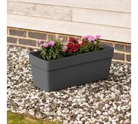 New Trough Planter, Use to A Showcase Colourful Floral Displays on Patios or in Agregate Borders, Perfect for Your Garden Or Outdoor Space - Charcoal - Dimensions: 60cm (Approx.)