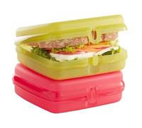 New Tupperware ECO+ Sandwich Keepers Set of 2 in Crushed Raspberry and Margarita