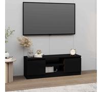 Vidaxl Tv Cabinet With Door Black 102X30X36 Cm, Black