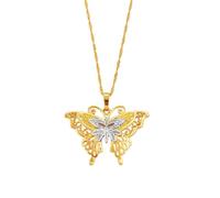 New Two Tone Butterfly Charms Pendant s Hers African Arab Jewelry Color Papua Guinea #067702 Fashion Trendy Accessories Creative Gift For Women And Men