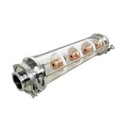New Type 3inch OD91mm Distillation Column with 5pcs Copper Plate Sets,Tri-Clamp Sight Glass Union Reflux Column for Homebrewing(Set D)
