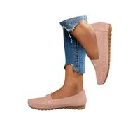New UK 4.5 Loafers for Women Ladies Low Wedges Business Casual Boat Shoes Stitch Slip On Comfortable Lightweight Penny Loafers Slip On Work Flats Low Heel Dress Shoes Gift Footwear B1_Pink